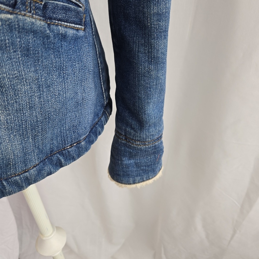 Earl Jeans Womens Vtg Sherpa Lined Denim Jean Jacket Size M Ranch Coat Trucker - Picture 4 of 11
